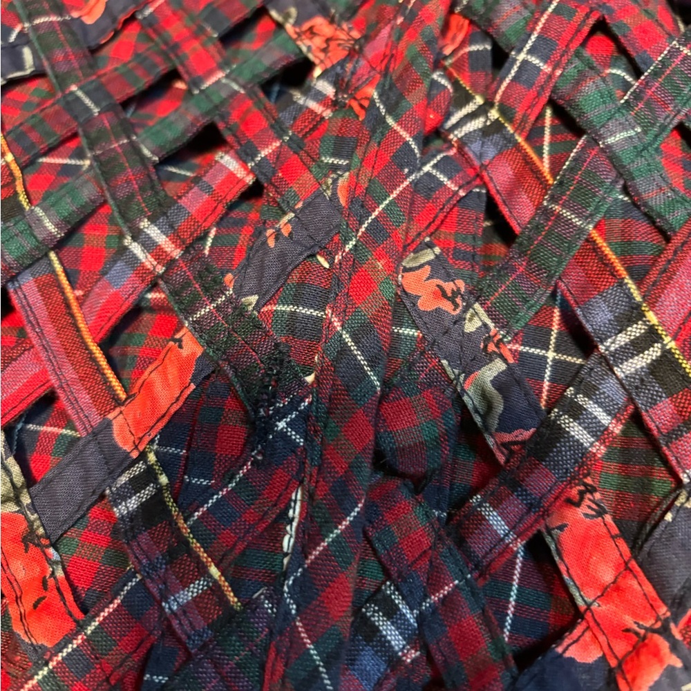 Petite Sophisticate PXL 2 pc vest & skirt patchwork plaid & floral - Picture 11 of 13